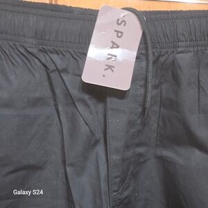 Spark Mens Black Athletic Shorts Elastic Drawstring Waist Size 34 NWT